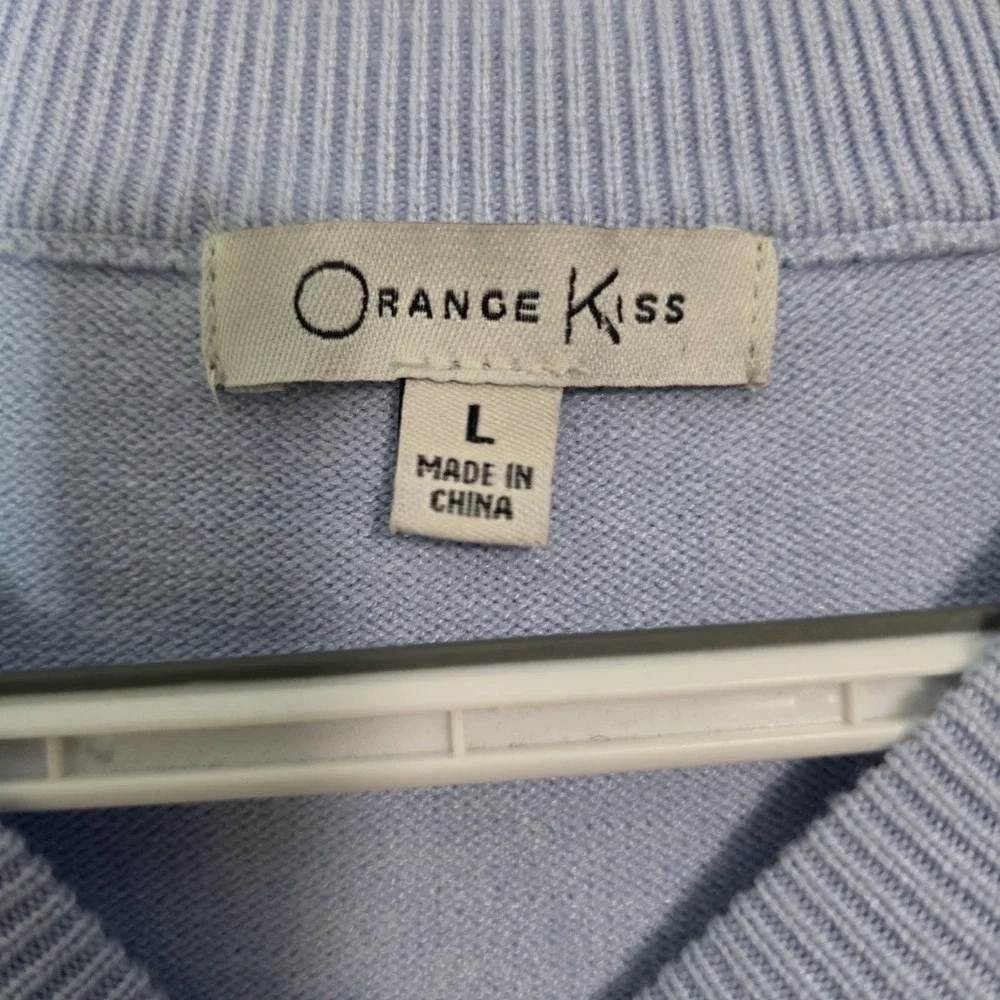 Vintage Orange Kiss Teddy Bear Knit Sweater‎ Y2K Kitsch Soft Girl Top